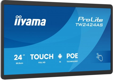 IIYAMA Monitor 23.8 cala ProLite TW2424AS-B3P POJ.10PKT.24/7,ANDROID14, IPS, USB-C, 2x5W, RJ45,dubbele microfoon, antireflectiecoatin