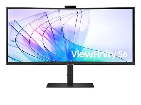 Samsung Monitor 34 cale ViewFinity S65VC VA 3440x1440 UWQHD 21:9 1xHDMI 1xDP 1xUSB-C 90W 2xUSB-A LAN 5ms HAS Webcam głośniki zakrzywiony