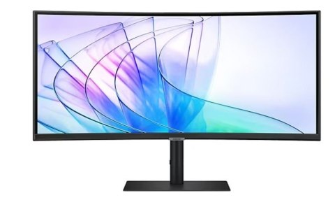 Samsung Monitor 34 cale ViewFinity S65VC VA 3440x1440 UWQHD 21:9 1xHDMI 1xDP 1xUSB-C 90W 2xUSB-A LAN 5ms HAS Webcam głośniki zakrzywiony