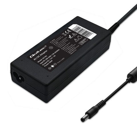 Qoltec Zasilacz desktopowy 60W | 12V | 5A | 5.5*2.5 | + kabel zasilający