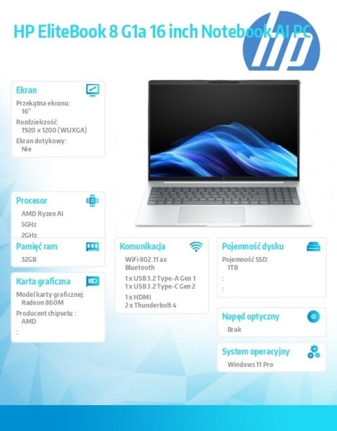 HP Inc. Notebook EliteBook 8 G1a RAIP350 1TB/32GB/W11P/16.0 C51HDET