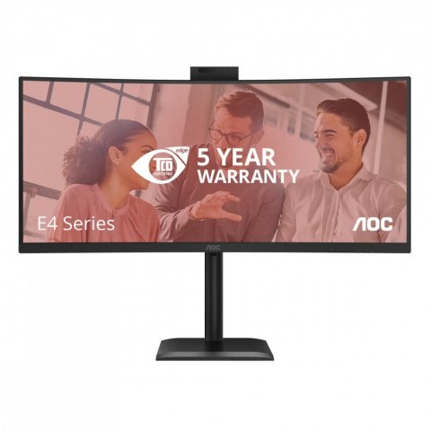 AOC Monitor 34 cale CU34E4CW Curved VA 120Hz HDMIx2 DP RJ45 USB-C HAS Kamera