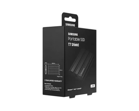 Samsung Dysk SSD T7 Shield 2TB USB 3.2, czarny