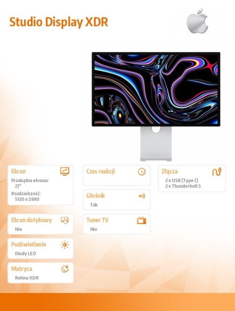 Apple Studio Display XDR - Nano Glass - Podstawka z regulacją pochylenia oraz wysokości