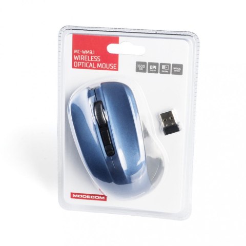 MODECOM Mysz optyczna bezprzewodowa WM9.1 czarno-niebieska