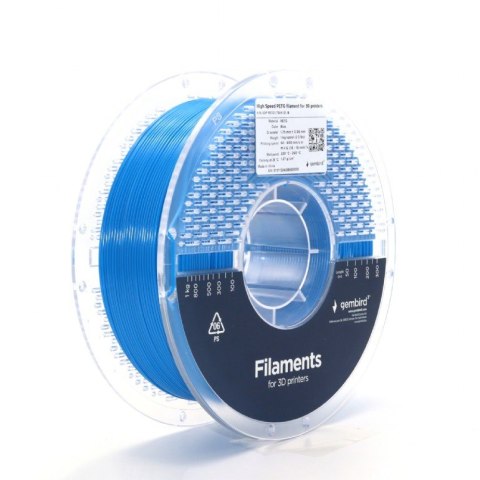 Gembird Filament PETG High Speed, 1,75 mm, 1 kg, niebieski