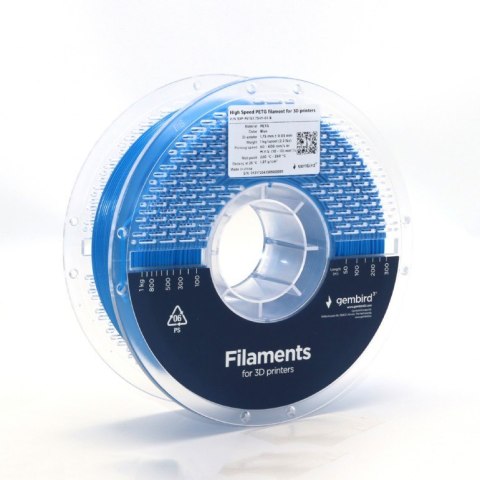 Gembird Filament PETG High Speed, 1,75 mm, 1 kg, niebieski