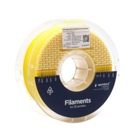 Gembird Filament PETG High Speed, 1,75 mm, 1 kg, żółty