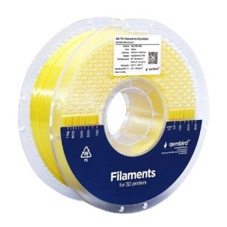 Gembird Filament TPU jedwabny, 1,75 mm, 1 kg, żółty
