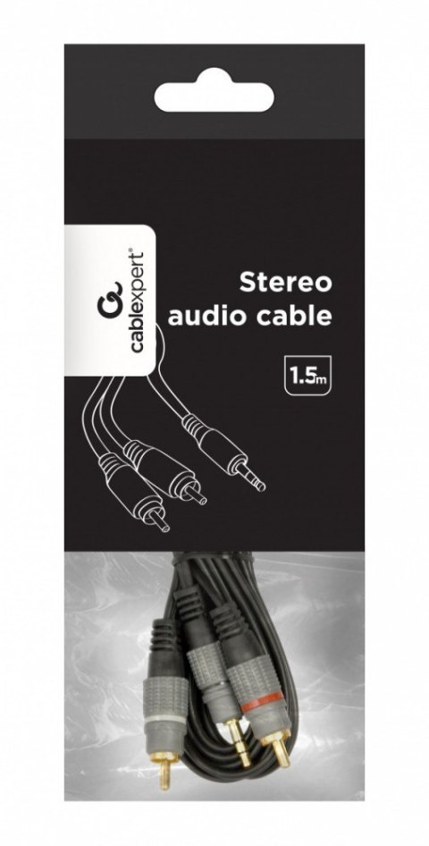 Gembird Kabel 3.5mm stereo 2*RCA 1.5m, pozłacane złącza