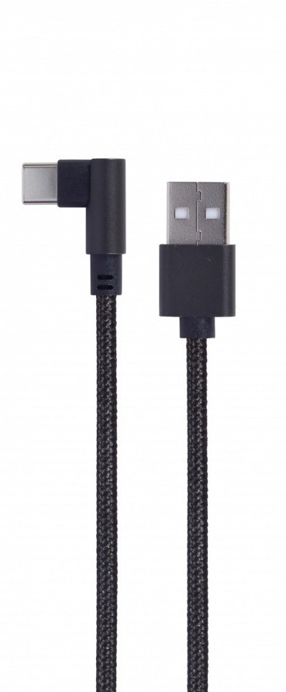 Gembird Kabel USB typu C kątowy w oplocie tekstylnym, 0.2m czarny