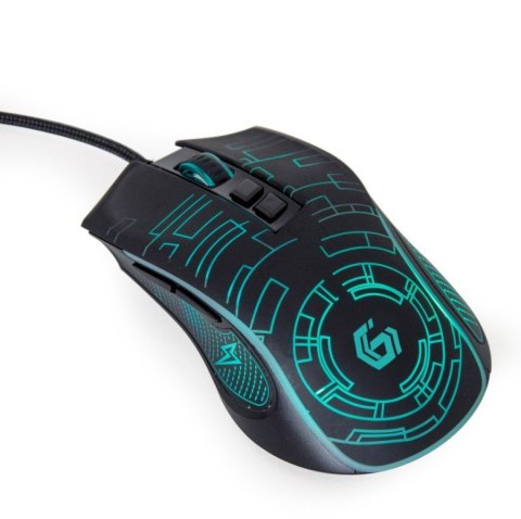 Gembird Mysz gamingowa z podświetleniem RGB, USB czarna