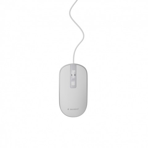 Gembird Mysz optyczna USB 1.35m biało-srebrna