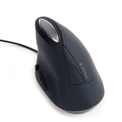 Gembird Mysz optyczna ergonomiczna przewodowa mysz optyczna z 6 przyciskami, kolor szary