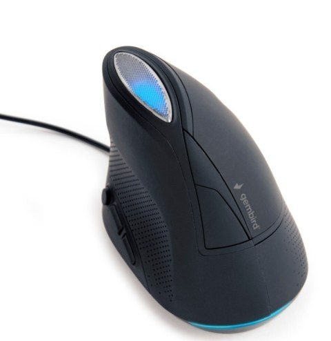 Gembird Mysz optyczna ergonomiczna przewodowa mysz optyczna z 6 przyciskami, kolor szary