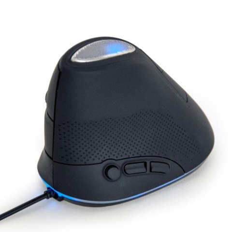 Gembird Mysz optyczna ergonomiczna przewodowa mysz optyczna z 6 przyciskami, kolor szary
