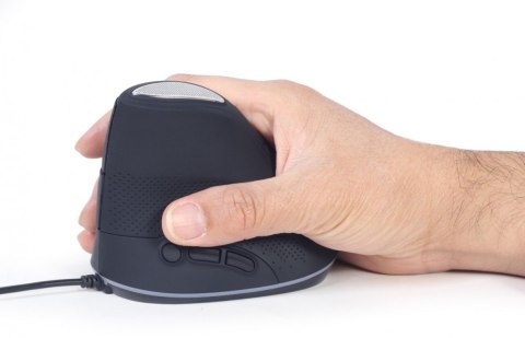 Gembird Mysz optyczna ergonomiczna przewodowa mysz optyczna z 6 przyciskami, kolor szary