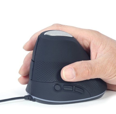 Gembird Mysz optyczna ergonomiczna przewodowa mysz optyczna z 6 przyciskami, kolor szary