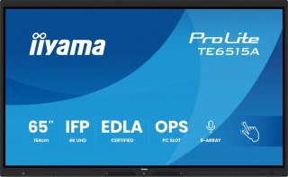 IIYAMA Monitor interaktywny 65 cali TE6515A-B2AG VA,4K,40pkt,550cd,DeepContrast-IR+, HDMI x2,DP,USB-C, 2 x 20W, OPS Slot x1, 5xUSB,