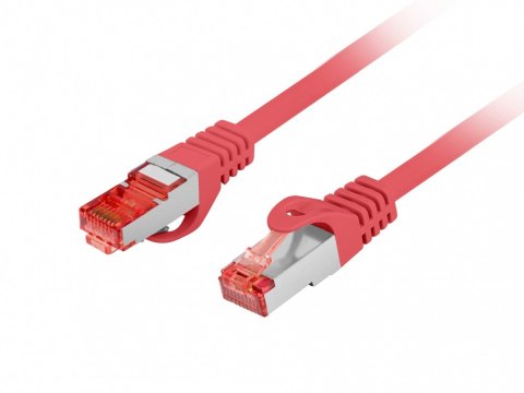 Lanberg Patchcord kat.6 s/ftp lszh cu 0.25m czerwony fluke passed