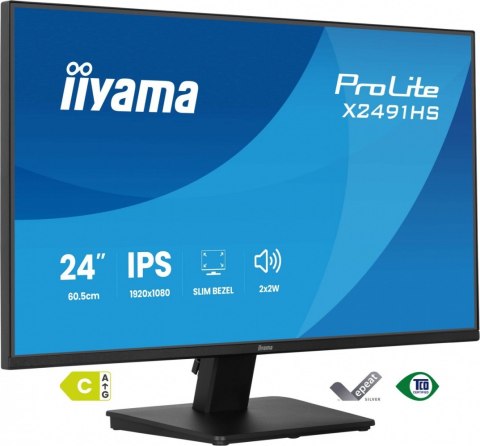 IIYAMA Monitor 23.8 cala X2491HS-B1 IPS,HDMI,DP,1ms,350cd, 1500:1,120Hz,2x2W