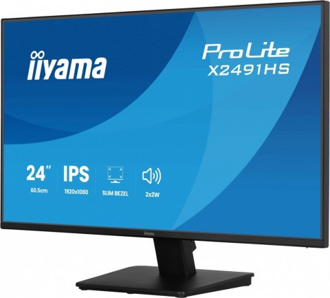 IIYAMA Monitor 23.8 cala X2491HS-B1 IPS,HDMI,DP,1ms,350cd, 1500:1,120Hz,2x2W