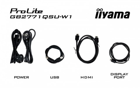 IIYAMA Monitor 27 cali GB2771QSU-W1 QHD,Fast IPS,200Hz,HAS (150) PIVOT, 2xUSB 3.2, 2xUSB C, 0,5ms, 2xHDMI, DP, 350cd,Adaptive G-SY