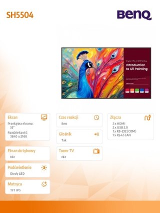 Benq Monitor 55 cali SH5504 UHD IPS 800:1/8ms/ANDROID/GL