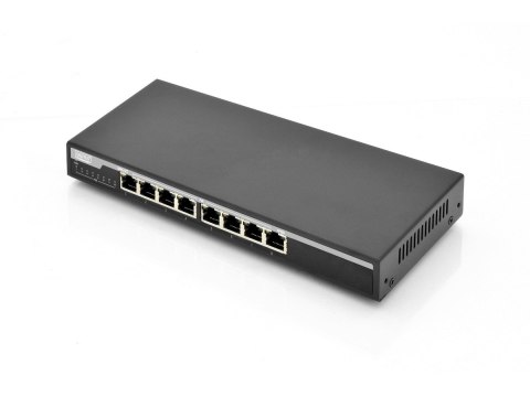 Digitus Switch Gigabit Desktop 8-portowy, 8x10/100/1000Mbps PoE+ af/at 135W, Metalowa obudowa