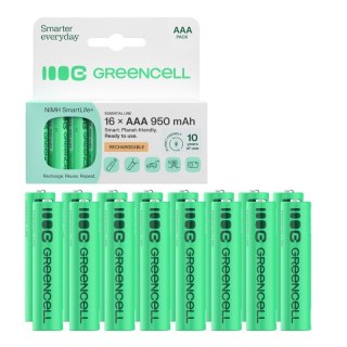 Green Cell Akumulatorki paluszki 16xAAA HR03 950mAh