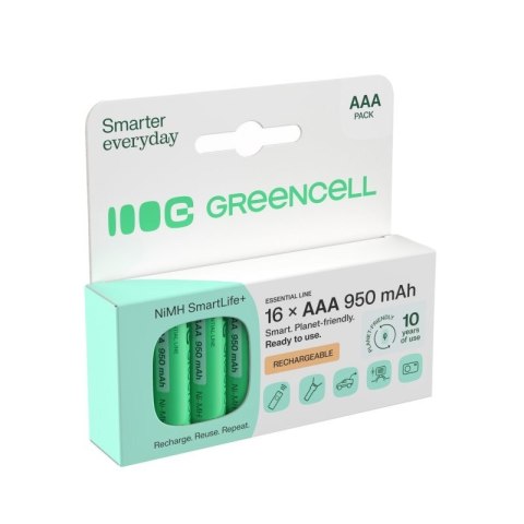 Green Cell Akumulatorki paluszki 16xAAA HR03 950mAh