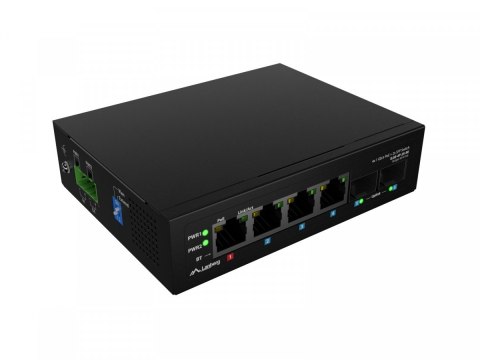Lanberg Przełącznik ILGE-4P-2S-90 Light Industrial POE 1XBT 3XAT 2XSFP DIN Gigabit Ethernet
