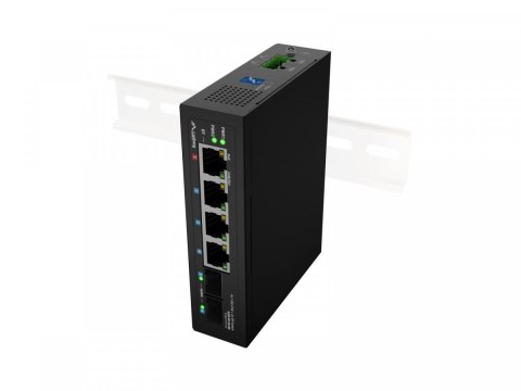 Lanberg Przełącznik ILGE-4P-2S-90 Light Industrial POE 1XBT 3XAT 2XSFP DIN Gigabit Ethernet