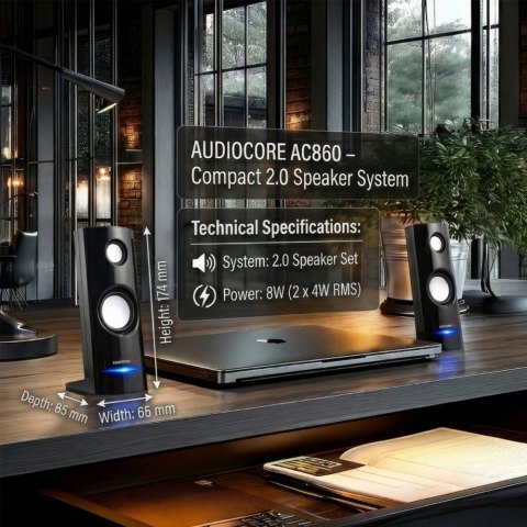 Audiocore Głośniki komputerowe 8W USB AC860