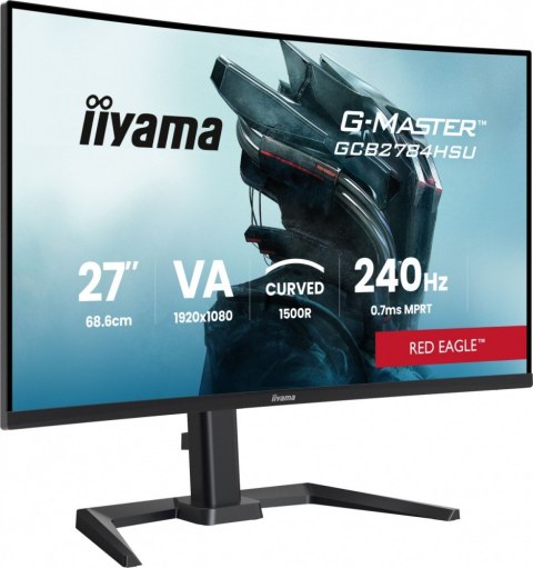 IIYAMA Monitor 27 cali GCB2784HSU-B1 FHD, 0.7ms, VA, 1500R, 240Hz, 2xHDMI, DP, 2xUSB, FreeSync Premium -1920x1080 (48-240Hz), HDR10, 2x
