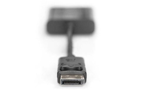 Digitus Kabel adapter Displayport z zatrzaskiem 1080p 60Hz FHD Typ DP/DSUB15 M/Ż 0,15m Czarny