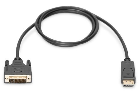 Digitus Kabel adapter Displayport z zatrzaskiem 1080p 60Hz FHD Typ DP/DVI-D (24+1) M/M 3m czarny