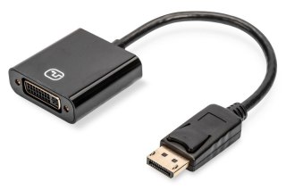 Digitus Kabel adapter Displayport z zatrzaskiem 1080p 60Hz FHD Typ DP/DVI-I (24+5) M/Ż 0,15m czarny