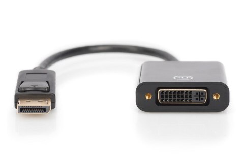 Digitus Kabel adapter Displayport z zatrzaskiem 1080p 60Hz FHD Typ DP/DVI-I (24+5) M/Ż 0,15m czarny