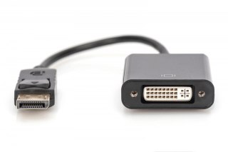Digitus Kabel adapter Displayport z zatrzaskiem 1080p 60Hz FHD Typ DP/DVI-I (24+5) M/Ż czarny 0,15m