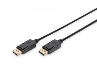 Digitus Kabel połączeniowy DisplayPort z zatrzaskami 4K 60Hz UHD Typ DP/DP M/M 5m Czarny