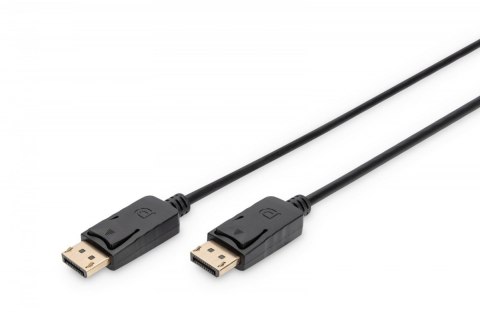 Digitus Kabel połączeniowy DisplayPort z zatrzaskami 4K 60Hz UHD Typ DP/DP M/M 5m Czarny