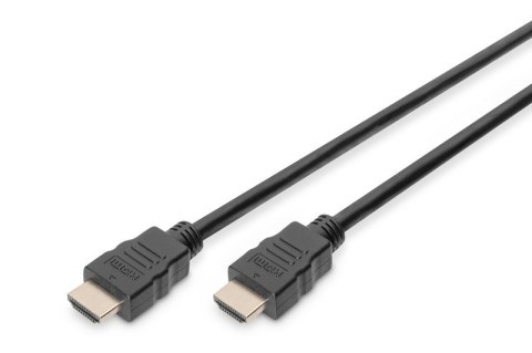 Digitus Kabel połączeniowy HDMI HighSpeed z Ethernetem 4K 60Hz UHD Typ HDMI A/HDMI A M/M 1m czarny