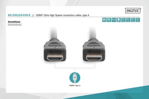 Digitus Kabel połączeniowy HDMI Ultra HighSpeed z Ethernetem 8K 60Hz UHD
