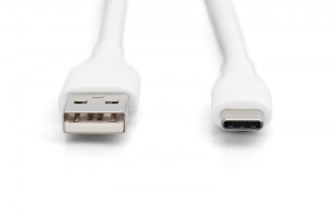 Digitus Kabel połączeniowy silikonowy USB-A - USB-C, USB 2.0 60W, 2m Biały