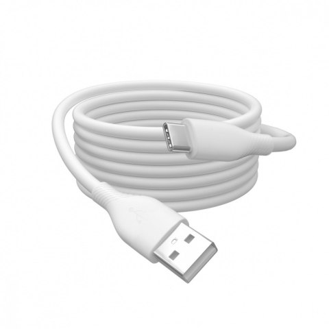 Digitus Kabel połączeniowy silikonowy USB-A - USB-C, USB 2.0 60W, 2m Biały