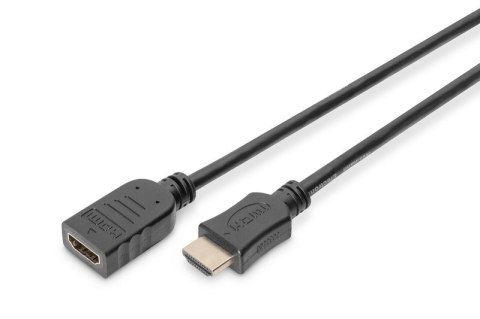 Digitus Kabel przedłużający HDMI HighSpeed z Ethernetem 4K 60Hz UHD Typ HDMI A/HDMI A M/Ż 2m Czarny