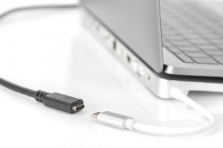 Digitus Kabel przedłużający USB 3.1 Gen.2 SuperSpeed+ 10Gbps Typ USB C/USB C M/Ż, PD 0,7m Czarny