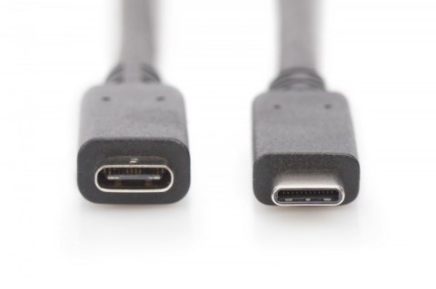 Digitus Kabel przedłużający USB 3.1 Gen.2 SuperSpeed+ 10Gbps Typ USB C/USB C M/Ż, PD 0,7m Czarny