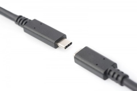 Digitus Kabel przedłużający USB 3.1 Gen.2 SuperSpeed+ 10Gbps Typ USB C/USB C M/Ż, PD 0,7m Czarny